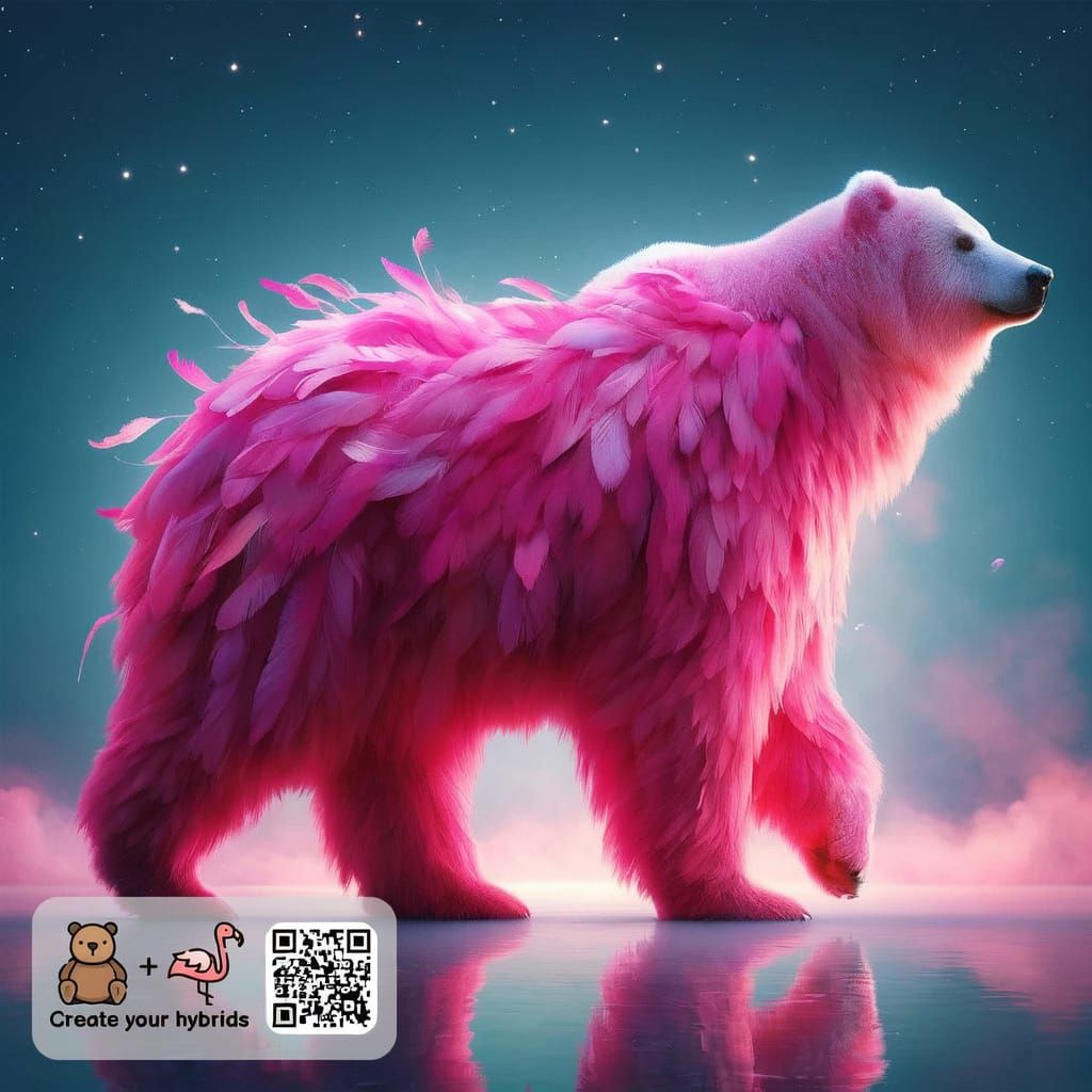 Flamingo Bear Hybrid Creature