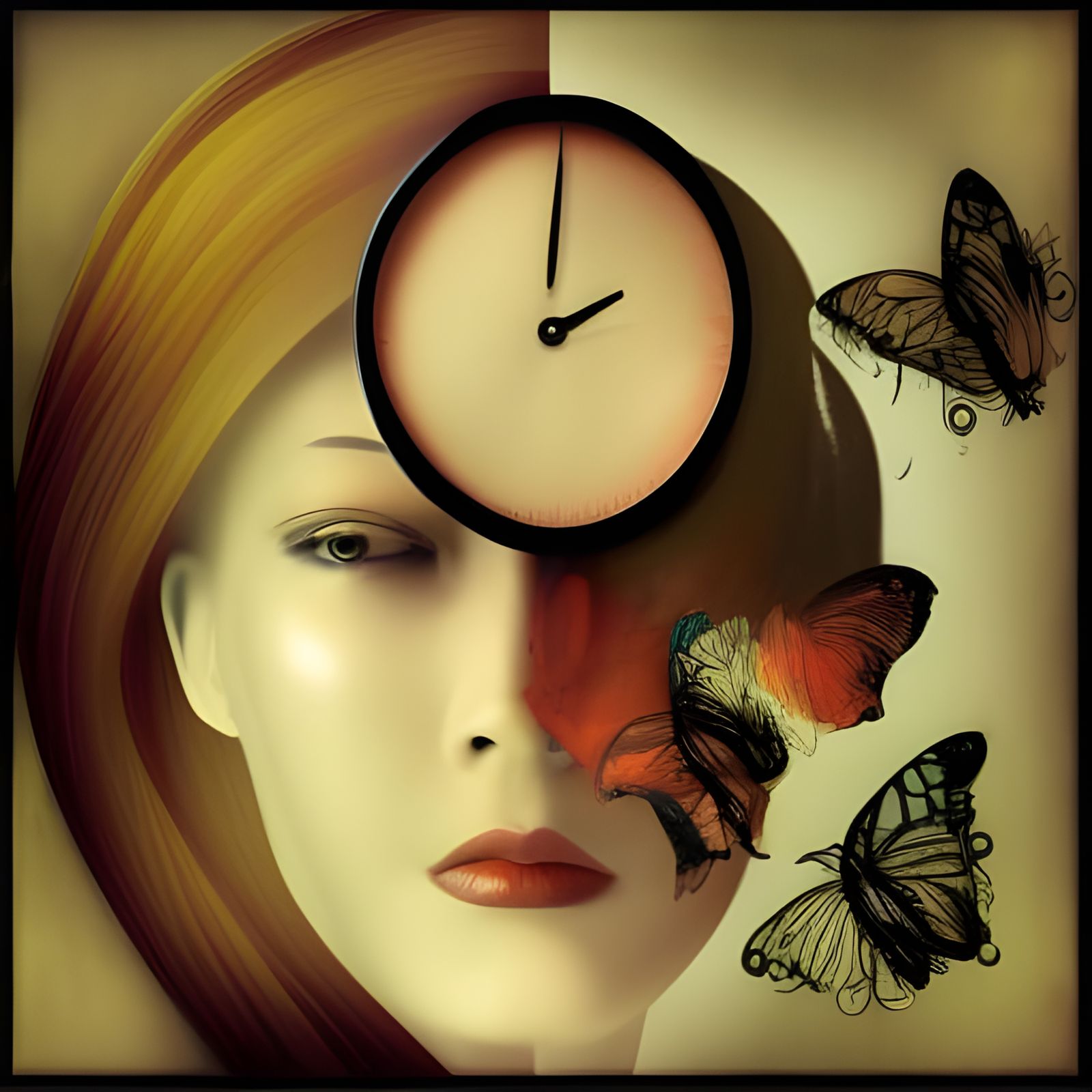 Woman Lost in Time: Psychedelic Digital Art
