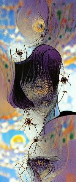 Spider Portrait in Surreal Gothic Impressionism
