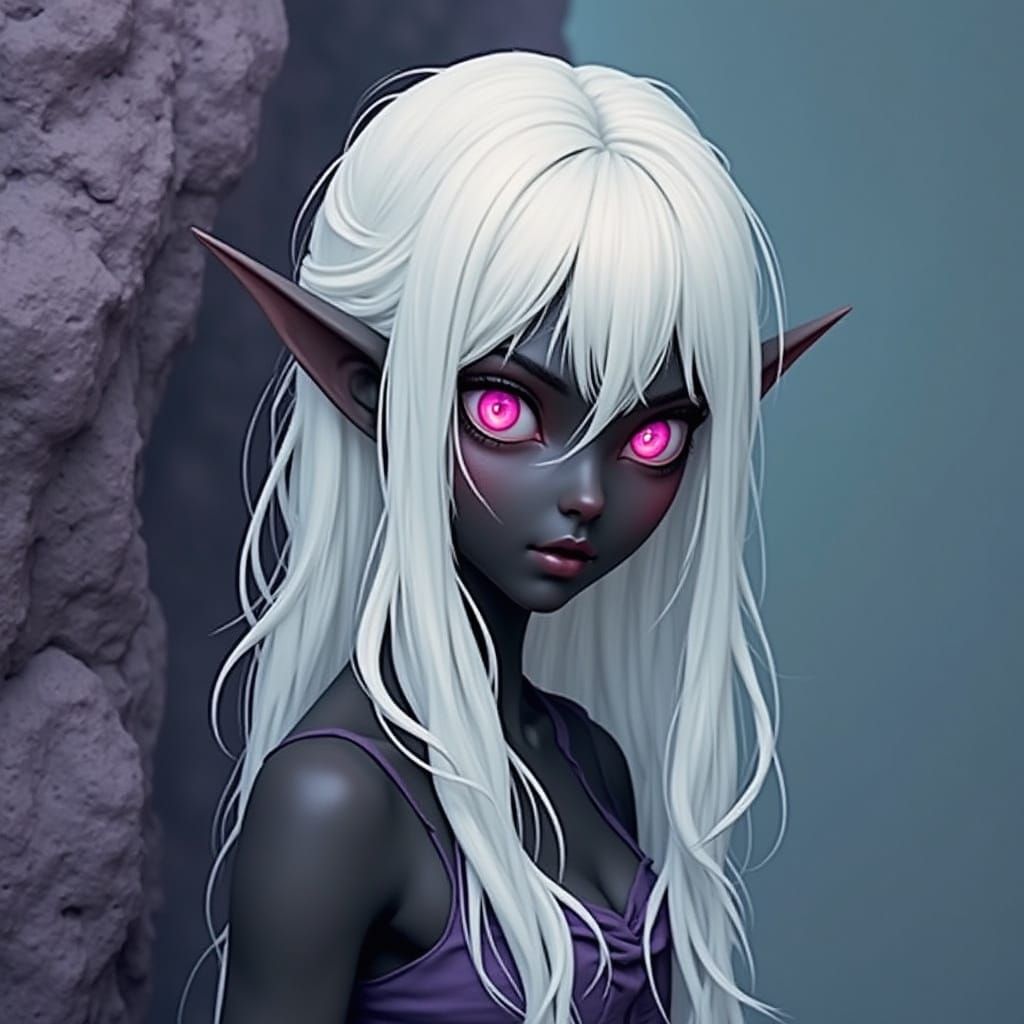 Ethereal Elf Maiden on Violet Cliffside