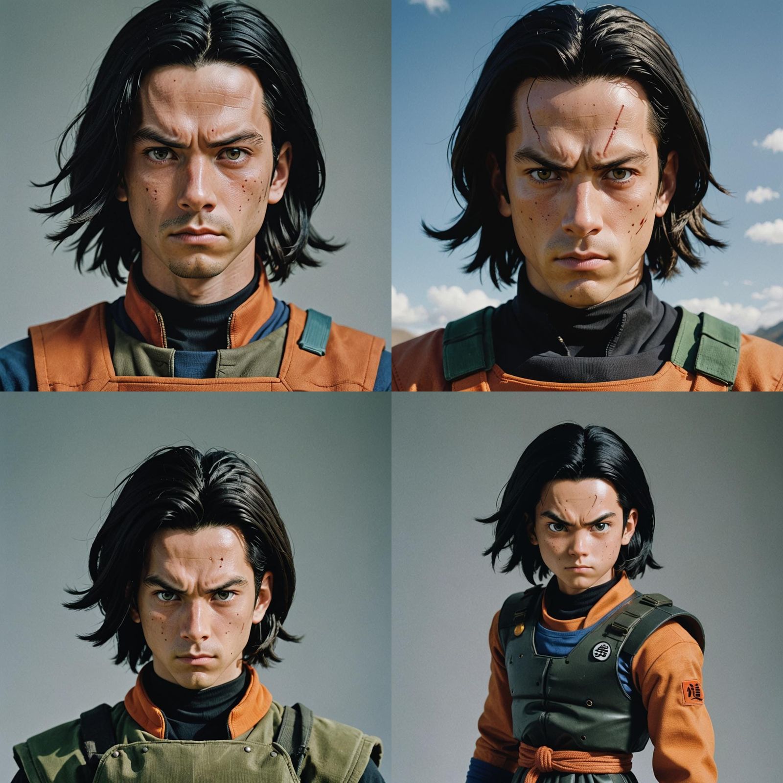 Android 17 Action Portrait in Realistic Anime Style