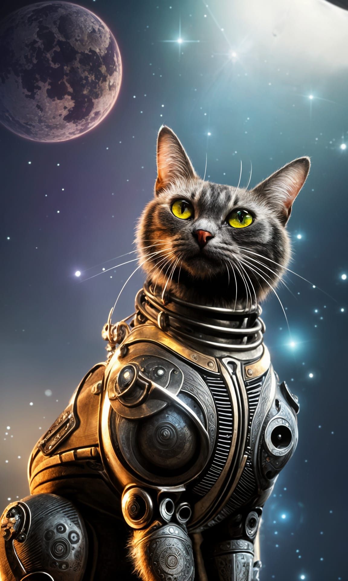 Space Homestead 2123 ~  Cyborg Cat - #cy720.v5