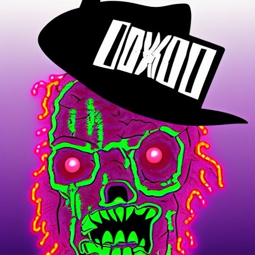 Cowboy and Zombie Feet in Synthwave Neon Style