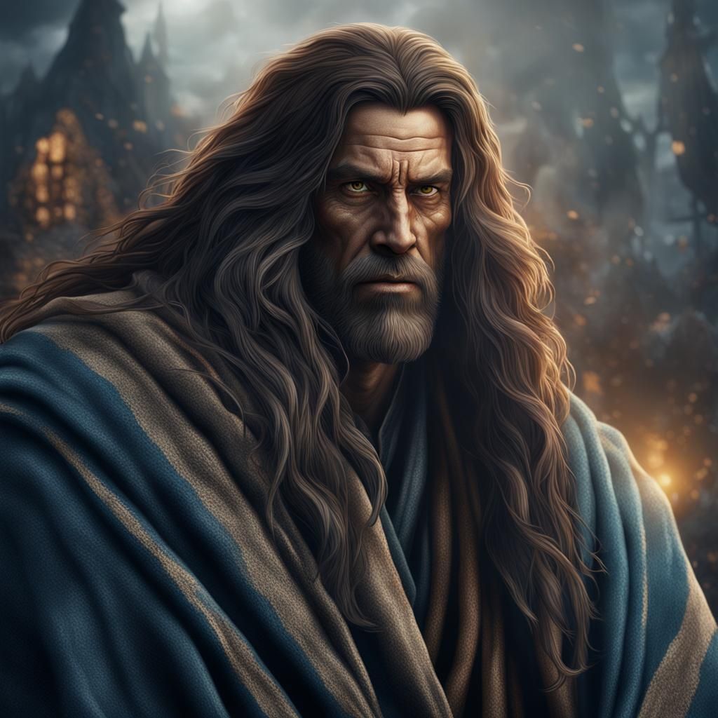 Man With Cold in Blanket: Matte Painting