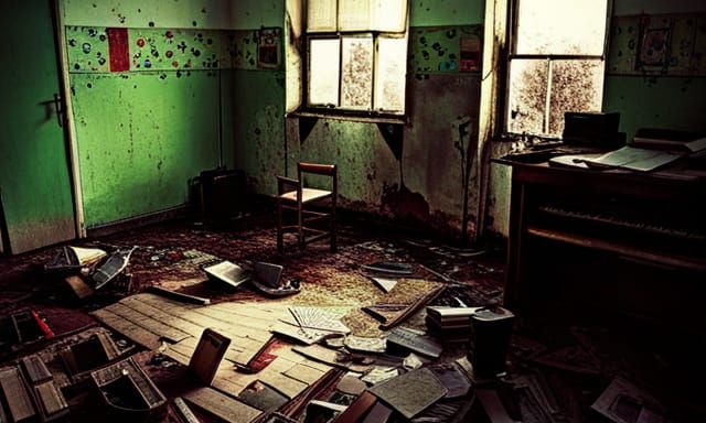 Eerie Abandoned Nursery School in Liminal Space