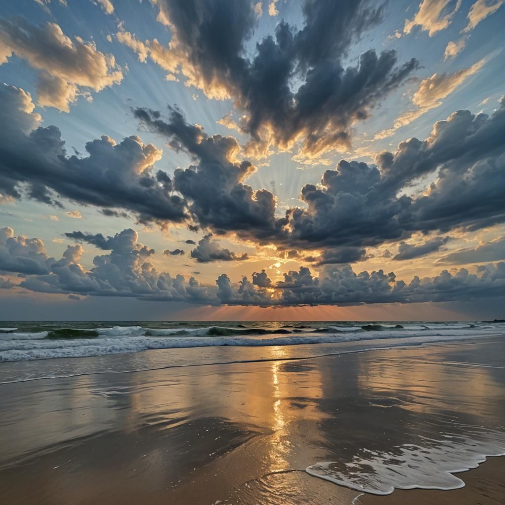 Harmonious Seascape: Sky and Water Embrace