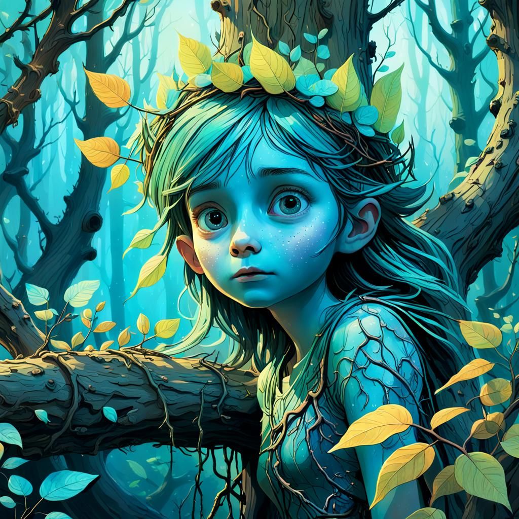 Fairy Watching Traveler in Enchanted Forest