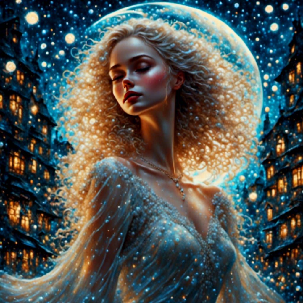 Bioluminescent Rain: Woman Dancing in the Night