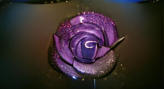 Purple Rose with Glittering Accents
