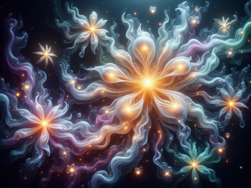 Cosmic Dreamscape in Whimsical Watercolor