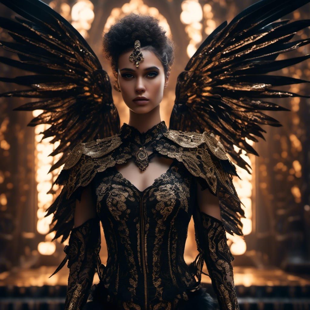 Gothic Chic Fashion Portrait in Dark Academia Style