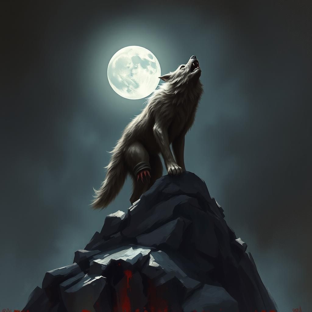 It's close to midnight and he's barking at the moon