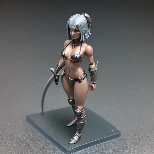 Metal D&D Female Thief Miniature Figurine