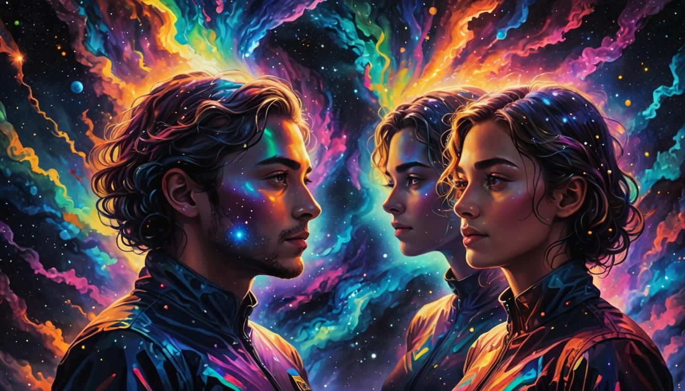Shadowed Twins in a Rainbow Galaxy
