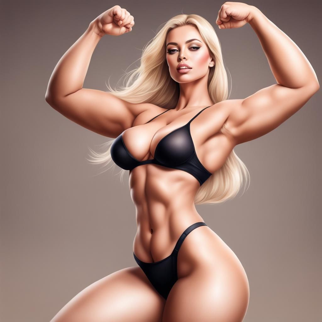Realistic Blonde Woman with Curvy Figure