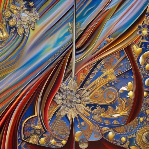 Abstract Psychedelic Jewelry Art in Triadic Colors