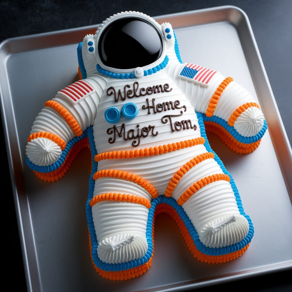 Astronaut Cake in Vibrant Buttercream Colors