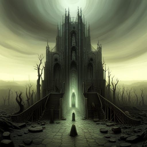 Occult sacrifice ritual by Zdzisław Beksiński