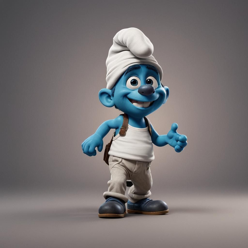 Smurf in Pixar Style 3D Digital Art