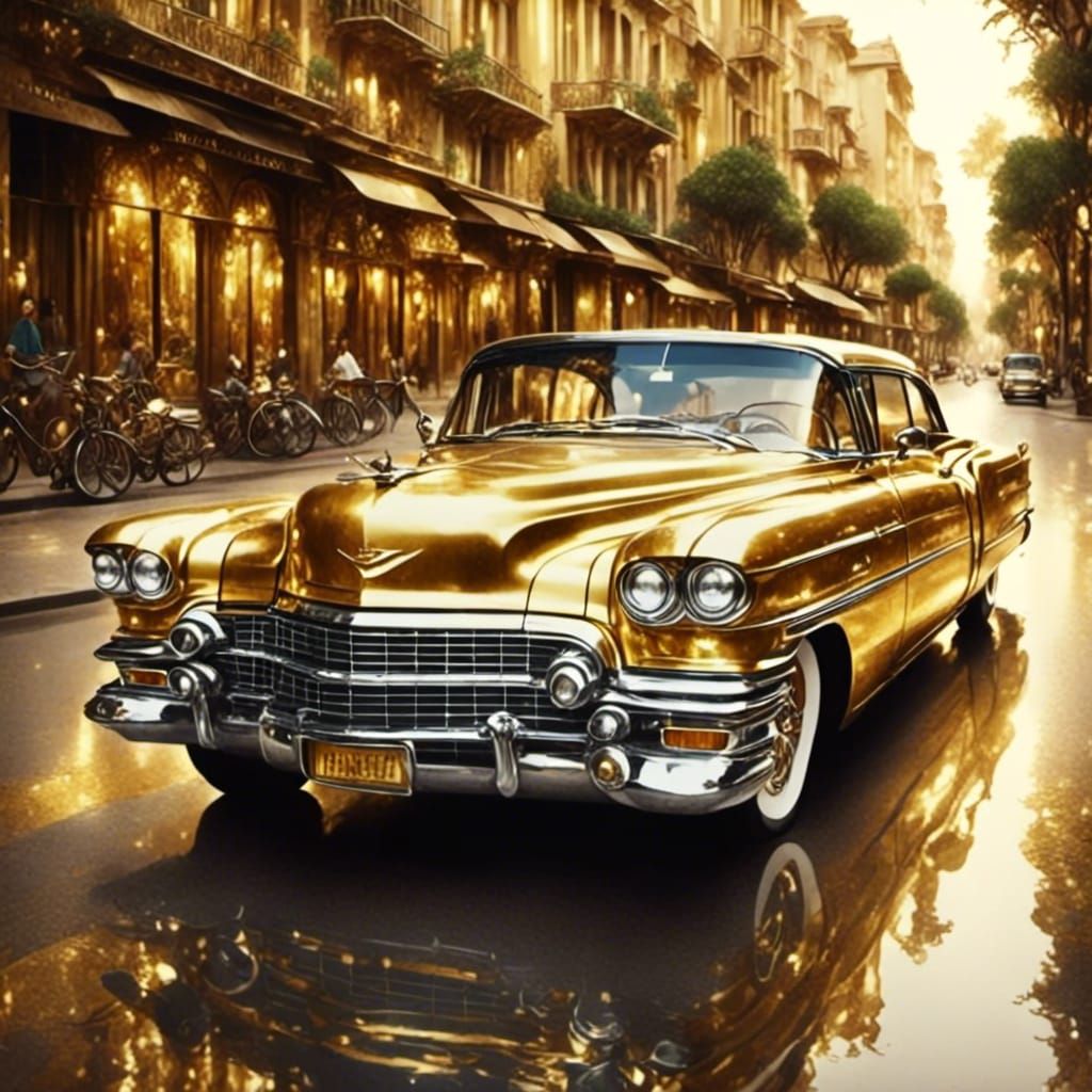 gold cadillac