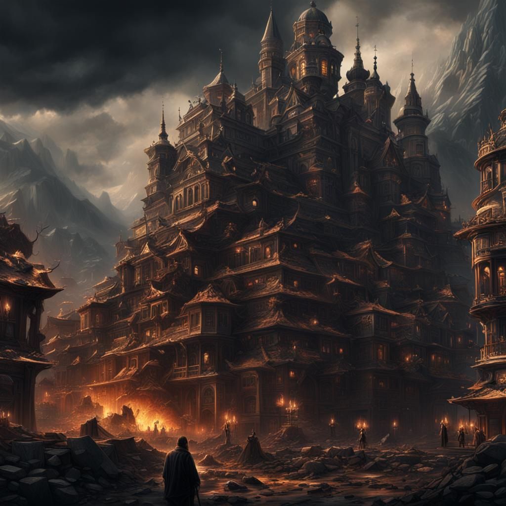 Epic Cinematic Castle of Evil Digital Painting