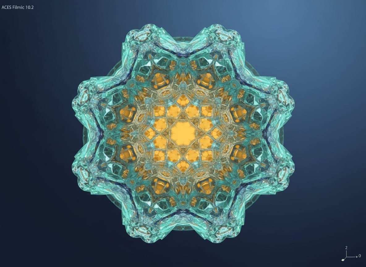 Abstract Geometric Fractal with Volumetric Lighting