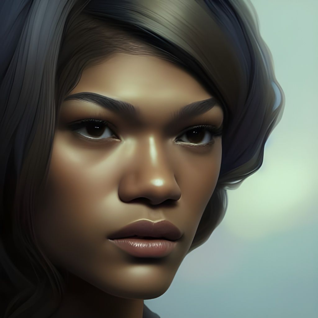 Zendaya Portrait in Art Nouveau Style