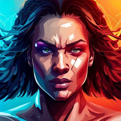 Colorful Polychromatic Portrait in Ultra Quality