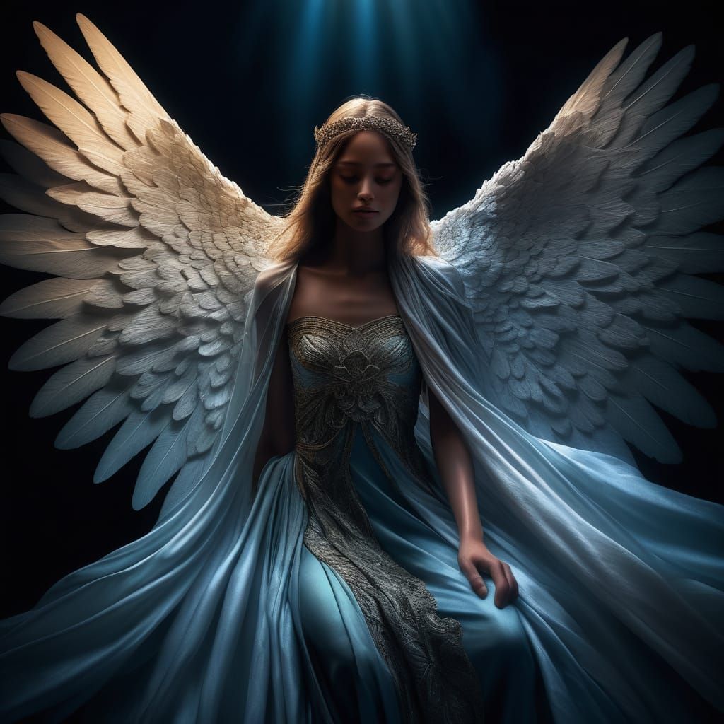 Angel of Divine Elegance in Hyperrealistic Concept Art