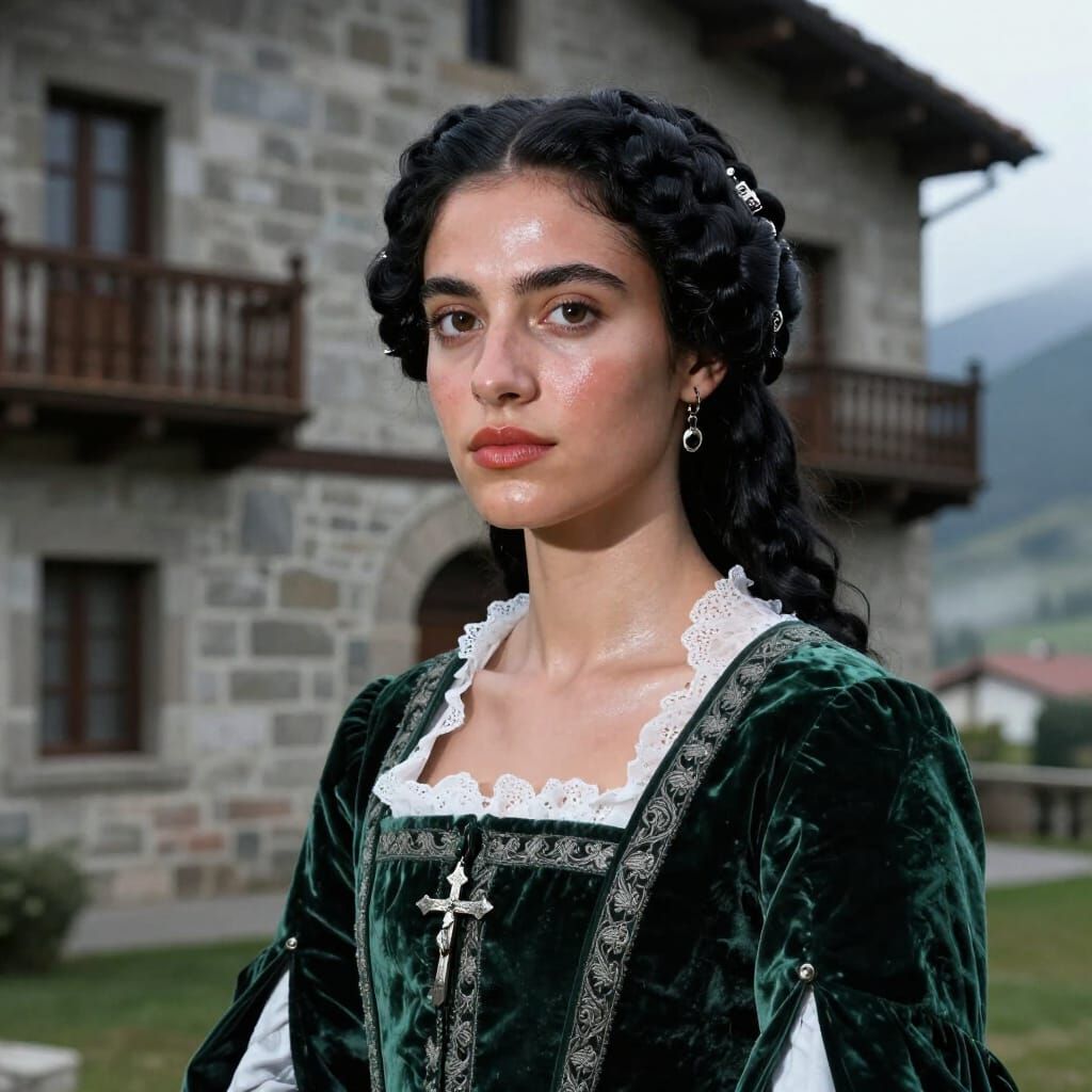 Photorealistic Portrait of 17th Century Basque Noblewoman