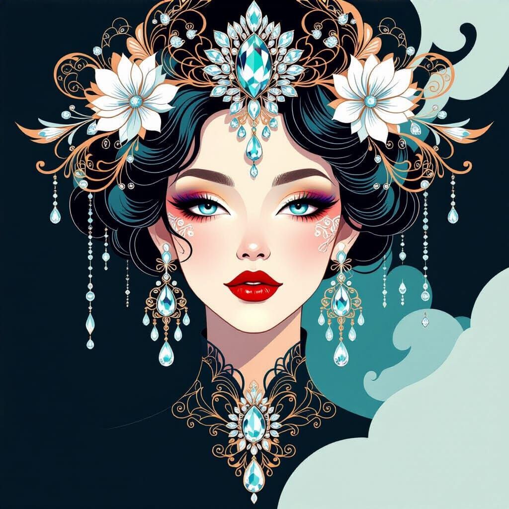 Mesmerizing Gemstone Jewelry in Ornate Futuristic Style