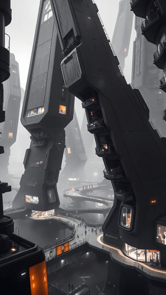 far future cyber city