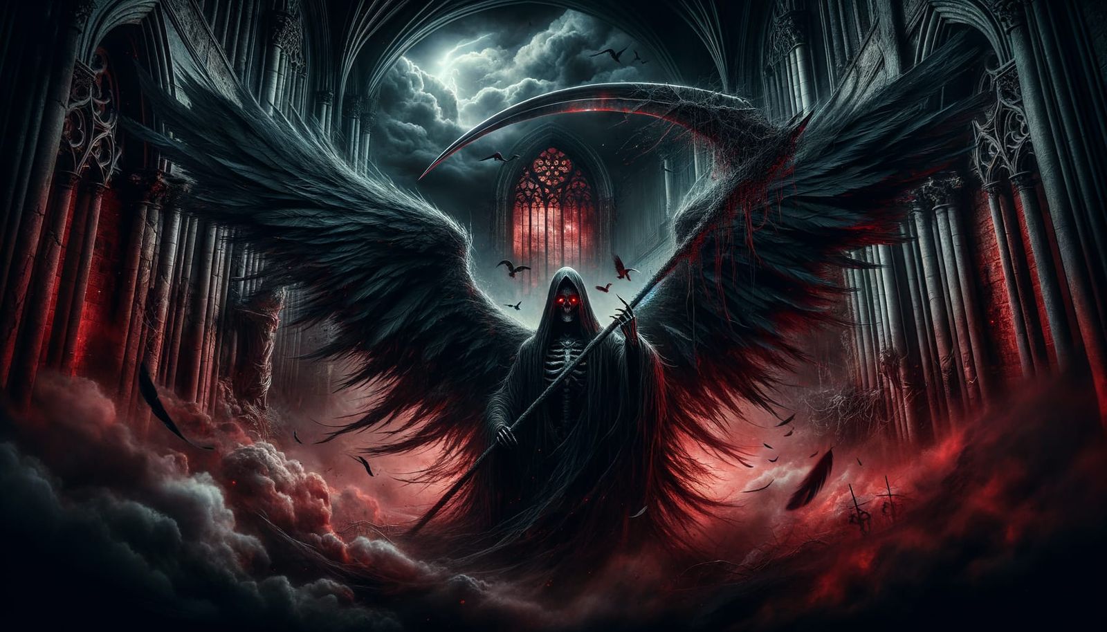 Gothic Angel of Death with Scythe