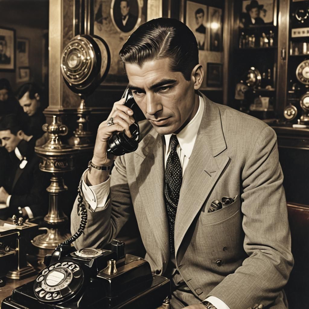 Lucky Luciano in Art Deco Nightclub