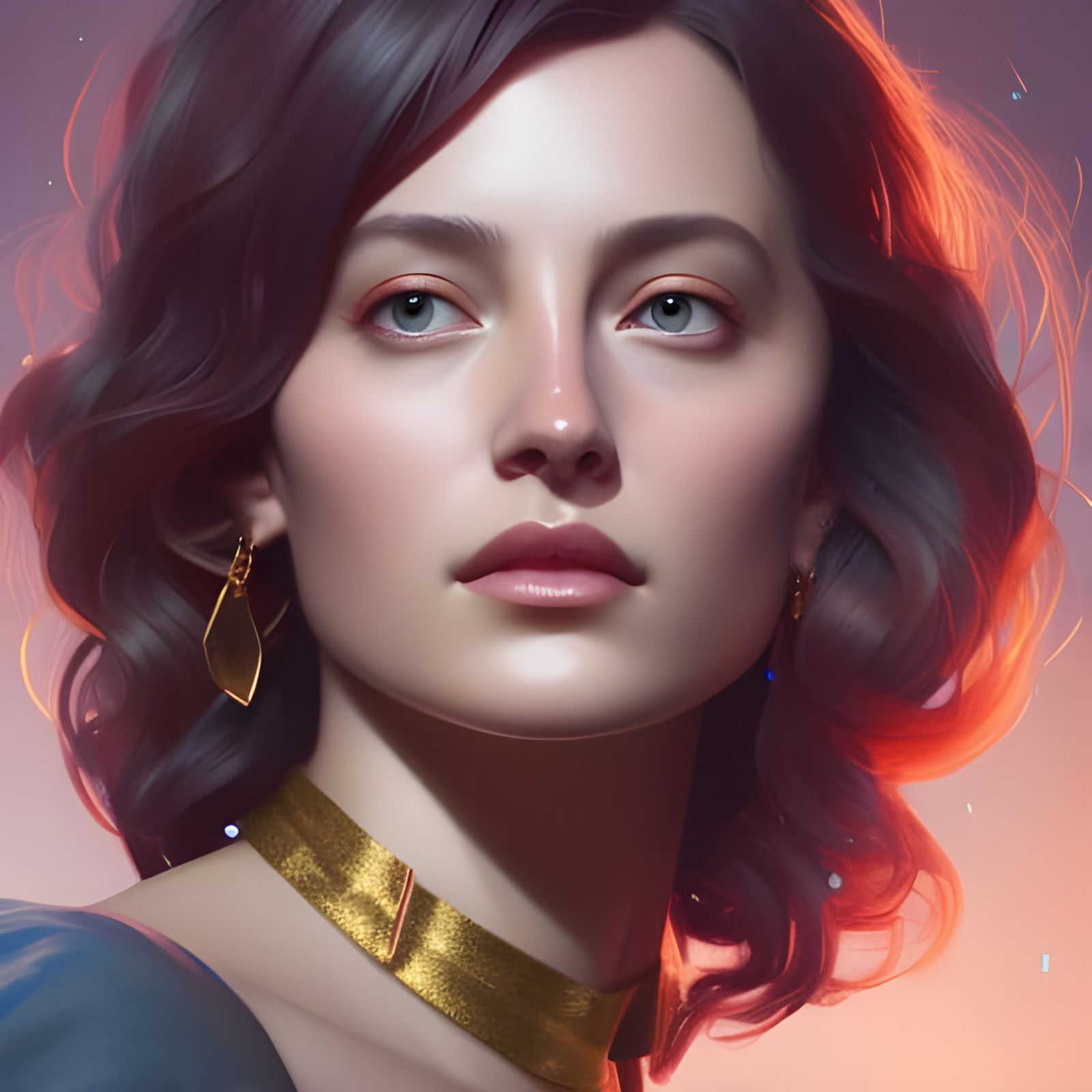 Detailed Portrait of Penny Lane in Art Nouveau Style