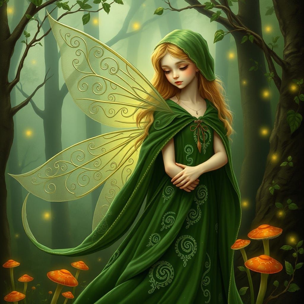 Fey Irish Princess in Whimsical Forest Glen