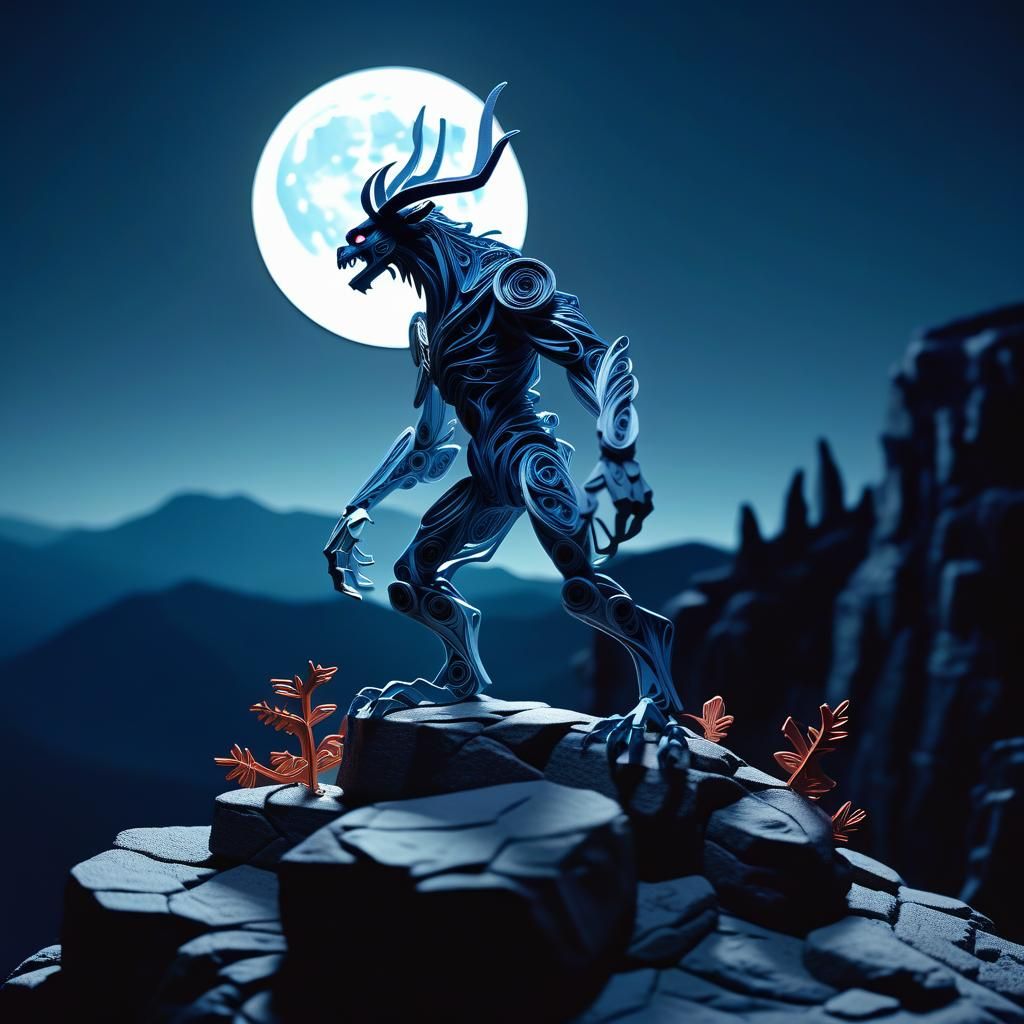 Wendigo on a cliff