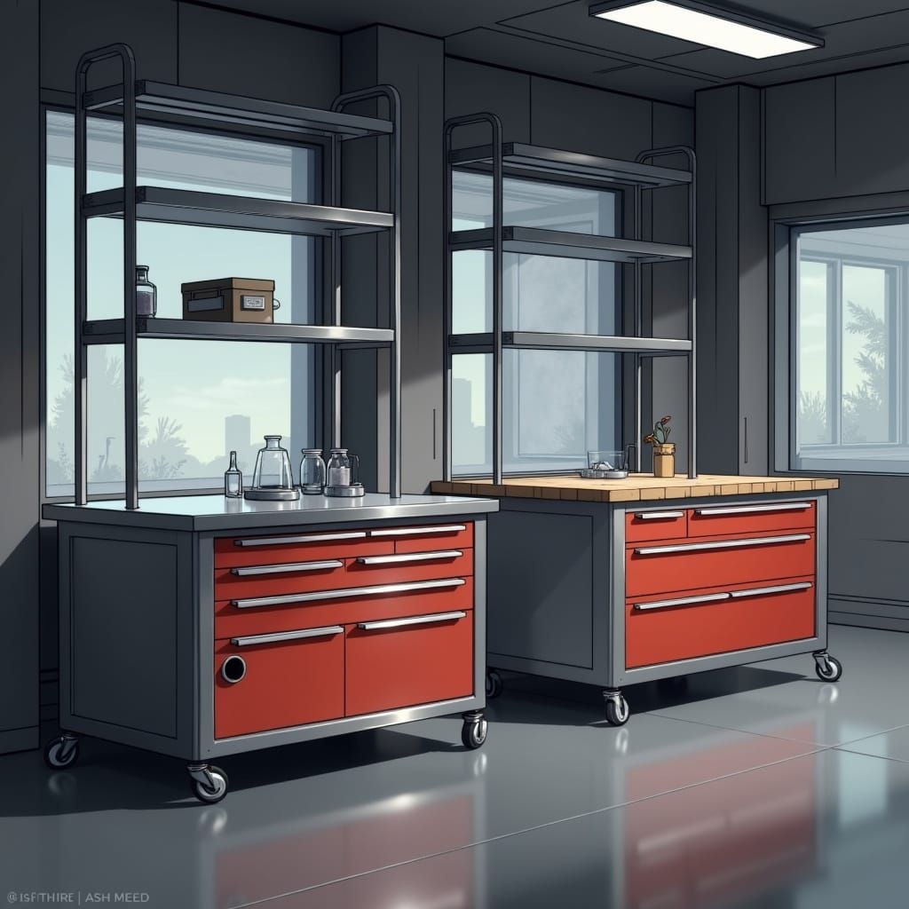 Laboratory Carts in Sleek Modern Setting