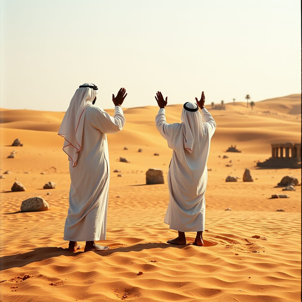 Ancient Desert Ritual in Warm, Earthy Tones