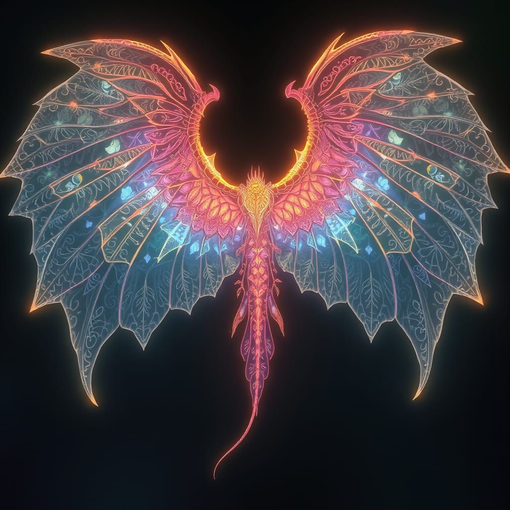 Glowing Intricate Wings in Fantasy Style