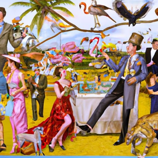 Decadent Surrealist Party in a Tropical Garden