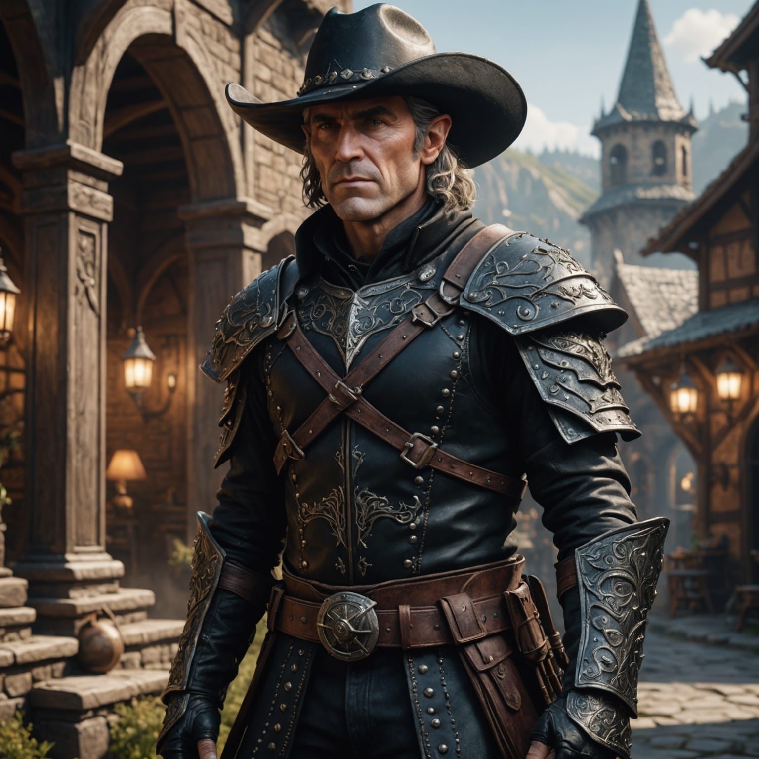 Elf Thief in Cowboy Hat: Fantasy Concept Art