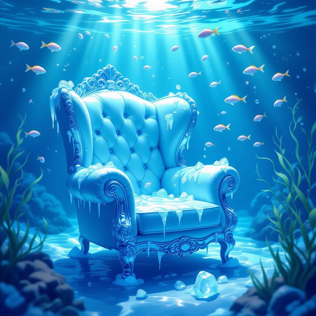 Whimsical Soda Armchair in Surreal Underwater World
