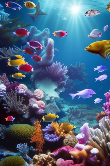 Magical Underwater Scene with Intricate Details