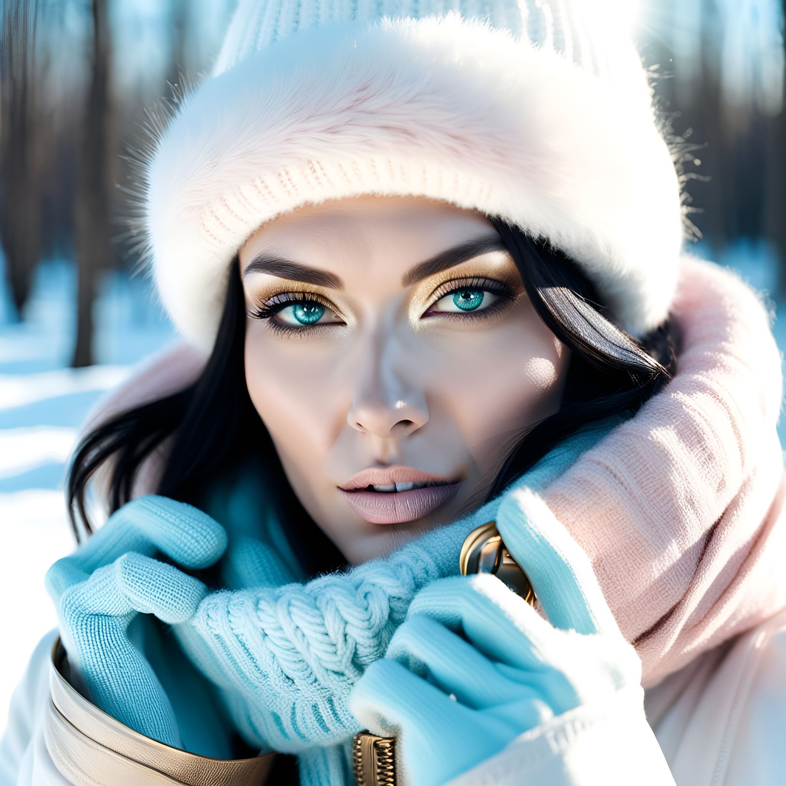 Woman in Winter Clothing: Aurorapunk Webcam Photography