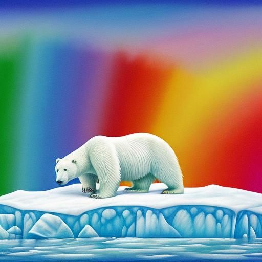 Rainbow Polar Bear Feast in the Arctic