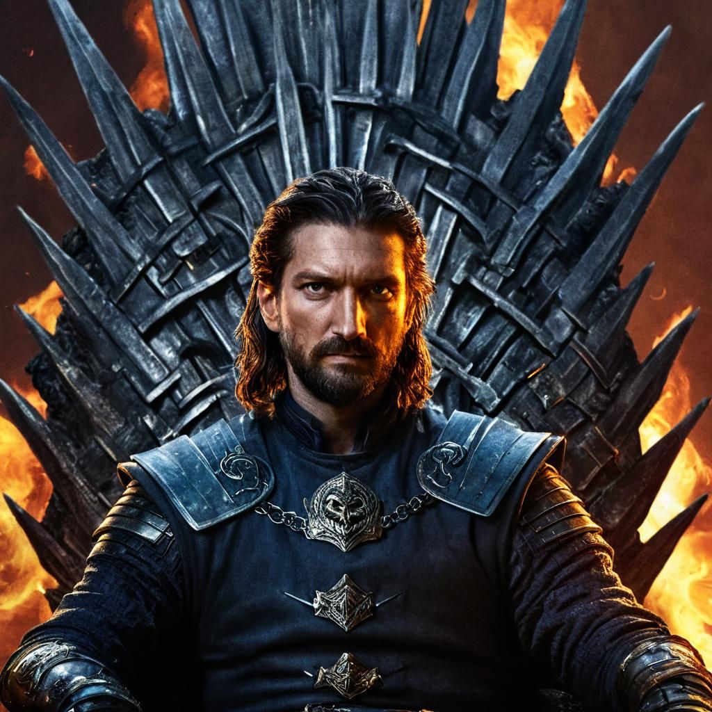 Daario Naharis on Iron Throne: Dramatic Dark Fantasy Art