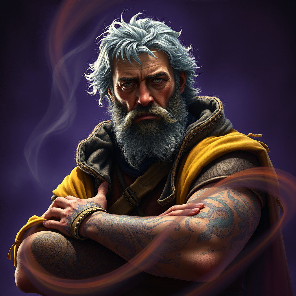 Captain Henrik Confronts Hamlet in Dark Fantasy Art