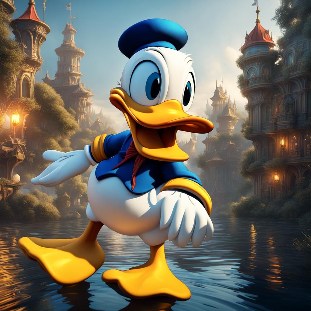 Detailed Matte Painting of Donald Duck