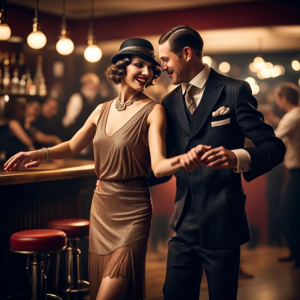 Berlin Bar: Couple Dancing in 1920s Style